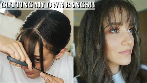 Cutting My Own Bangs Fringe At Home Youtube