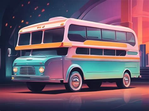 Premium Ai Image Flat Illustration Of Party Bus