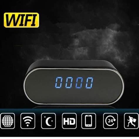 Rncyn Wisidum P Hd Wifi Cam Ra Horloge Espion Cach R Veil Sans Fil