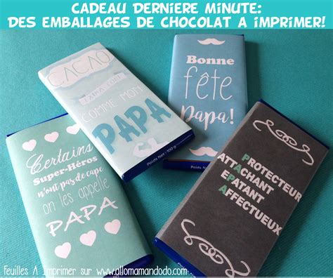 Les Papiers De Chocolat A Imprimer Pour La F Te Des P Res Allo Maman