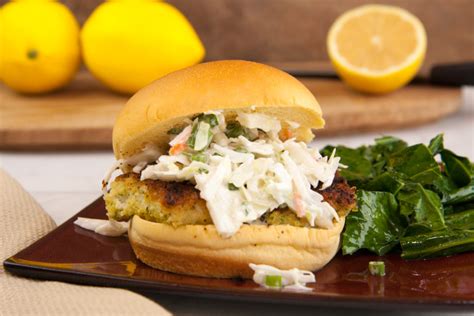 Fried Fish Sandwich With Creamy Coleslaw Martins Famous Potato Rolls