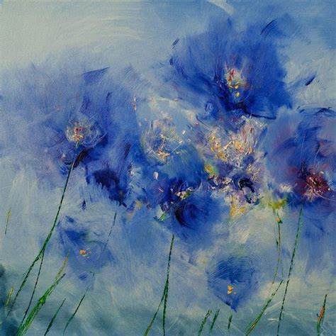 Original Oil Painting Floral Oil Painting Flower Painting Blue Flower