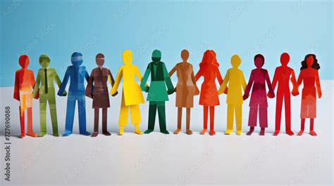 Team Of Paper Doll People Holding Hands Paper People Of All Colors