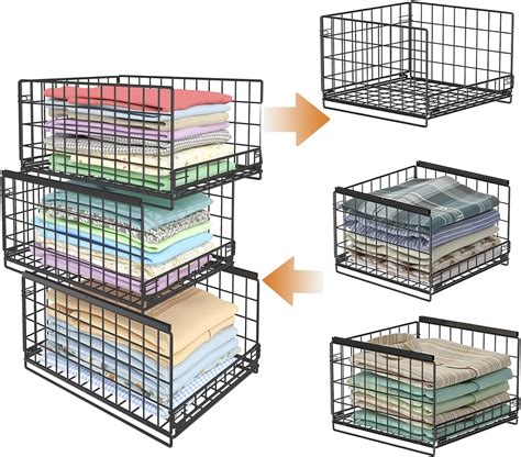 Jksmart Tier Stackable Closet Organizers And Drawer Storage Shelves