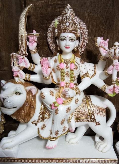 Multicolor Painted Marble Durga Statue For Worship At Rs 27000 In Jaipur