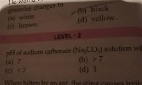 LEVEL - 2 pH of sodium carbonate (Na2 CO3 ) solution wi | Filo