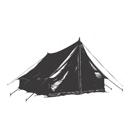 Tenda de silueta sólo color negro Vector Premium