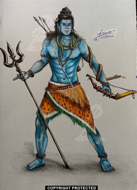 Mahadev Color Wall Art By Shubham Carpenter Drawing By Shubham