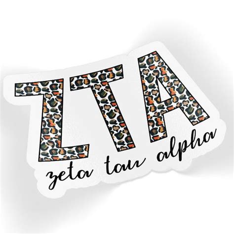 Zeta Tau Alpha Zta Star Font Adhesive Vinyl Sticker Etsy