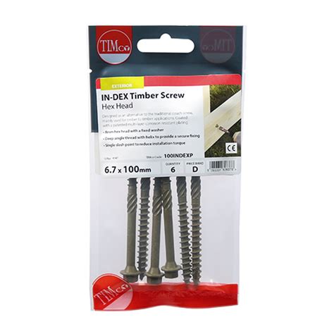 Timco Timber Screws Hex Head Exterior Green