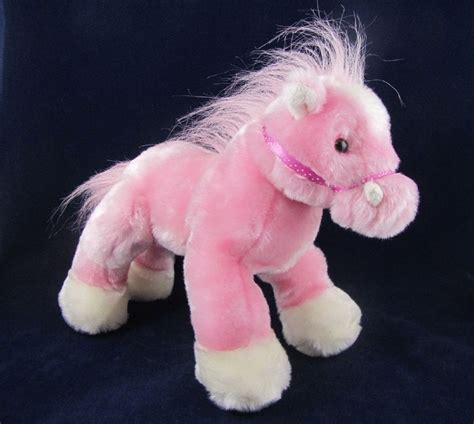 Ganz 10 Plush Sweet Love Horse Stuffed Pink And White Feet Ears Forehead