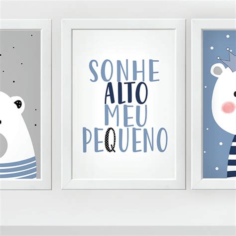 Quadro Infantil Menino Sonhe Alto Meu Pequeno Elo