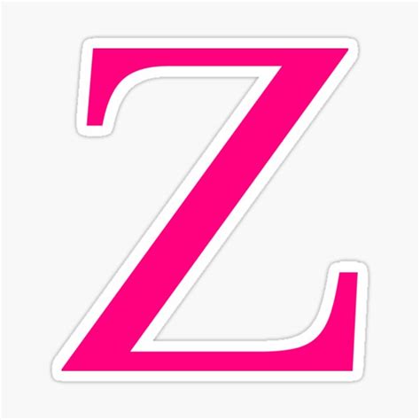 Letter Z Neon Pink Color Sticker For Sale By Funstudio Redbubble