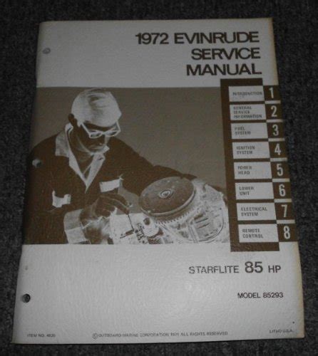 1972 Evinrude Starflite 85 HP Service Manual OEM 85293 Evinrude