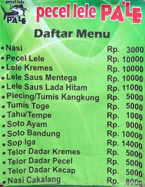 Selalu Diperbarui Menu Pecel Lele Pa Le Gegerkalong Bandung