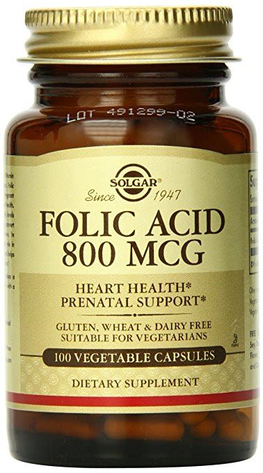 Solgar Folic Acid 800 Mcg Tablets 100 Count For Moms