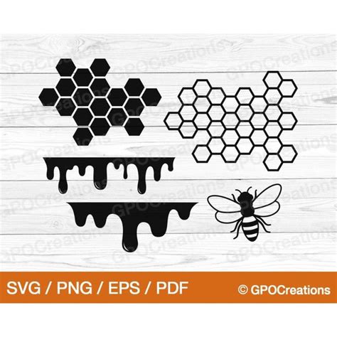 Honey Svg Honey Bee Svg Honeycomb Svg Honey Drips Svg Honey Drips Png