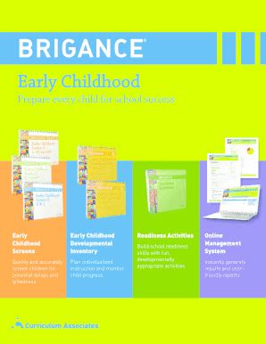 Fillable Online BRIGANCE Early Childhood Brochure BRIGANCE Early Childhood Fax Email Print ...