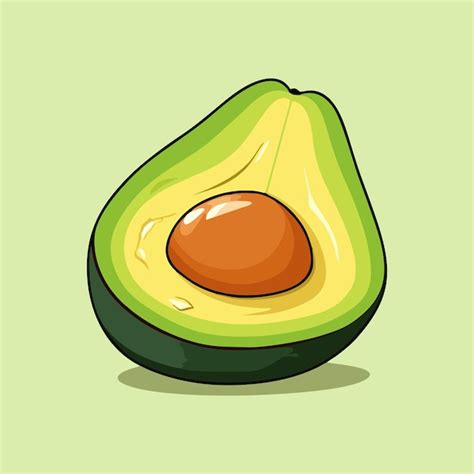 Premium Vector A Drawing Of An Avocado With A Green Background