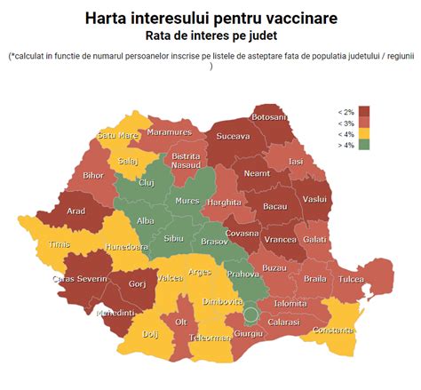 Harta interesului pentru vaccinarea anti COVID 19 în România ce oraș