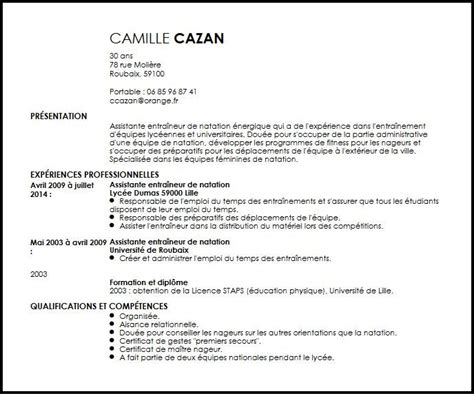 Exemple De Cv Pour Staps Laboite Cv Fr