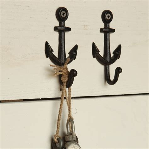 Black Anchor Wall Hooks Set Of 2 Anchor Wall Hooks Bliss Home And Design Wall Hooks