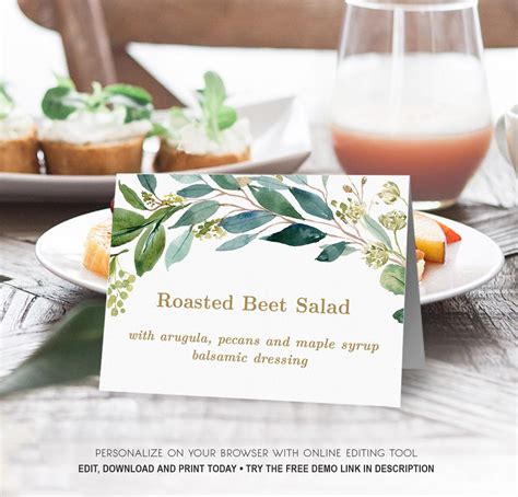 Buffet Food Sign Tent Card Printable Buffet Food Label Etsy Food