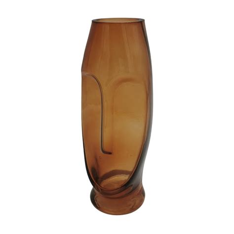 Vase En Verre Ambre H Visage Easy Mobilier