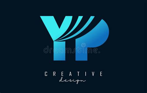 Creative Blue Letters Yp Y P Logo With Leading Lines And Road Concept