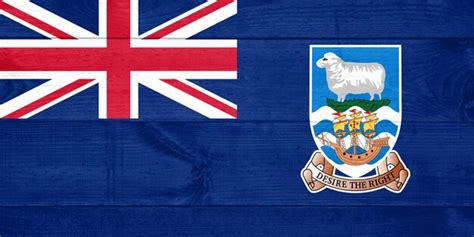 Bandeira Das Ilhas Falkland Pintada Em Fundo De Prancha De Madeira