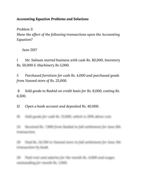 Solution Accounting Equation Problems And Solutions Studypool