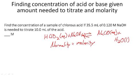 Titration Chemical Equation