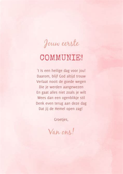 Felicitatiekaart Communie Wegwijzer Met Bloemen Kaartje2go