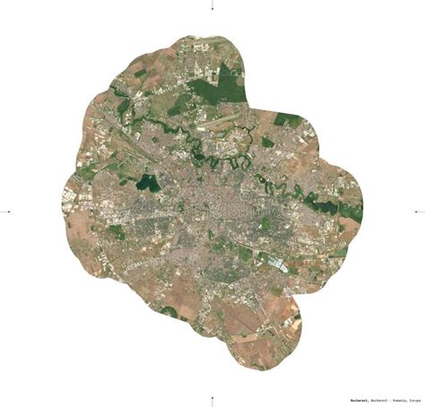 Satellite Map Of Bucharest Romania View From Space Stock Photo Image