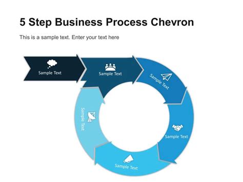 Step Business Process Chevron Diagram Powerpoint Template