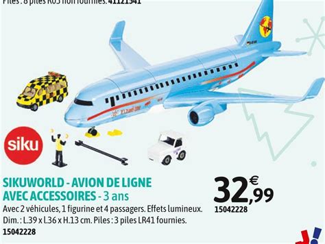 Promo Siku sikuworld avion de ligne avec accessoires chez JouéClub