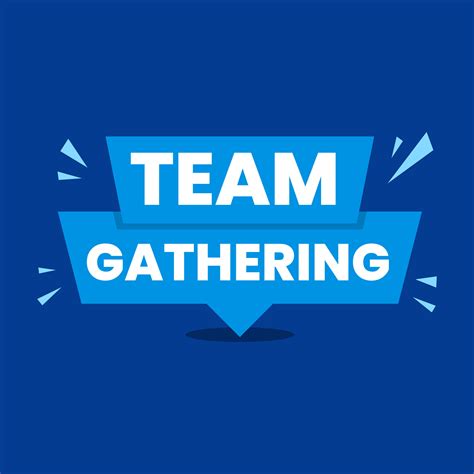 Team Gathering Workplace Employees Meeting Icon Label Speech Bubble