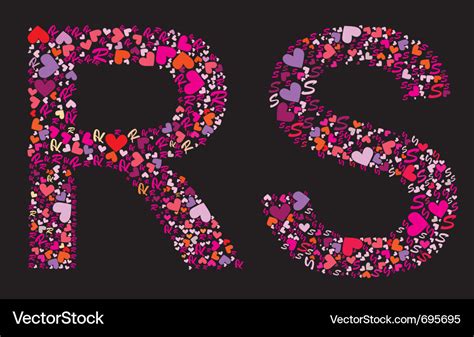 Letter r s valentine alphabet Royalty Free Vector Image