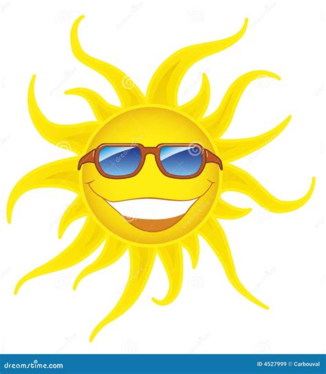 Le Soleil De Sourire Avec Des Lunettes De Soleil Illustration De