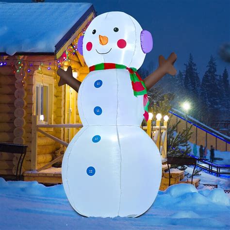 Goosh 6 Ft Lighted Snowman Christmas Inflatable Dj Sd 27210 At