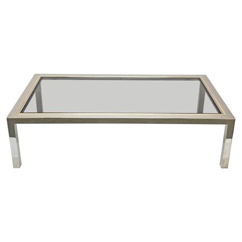 Midcentury Brass Chrome And Glass Italian Coffee Table After Romeo Rega 1970 For Sale At 1stdibs