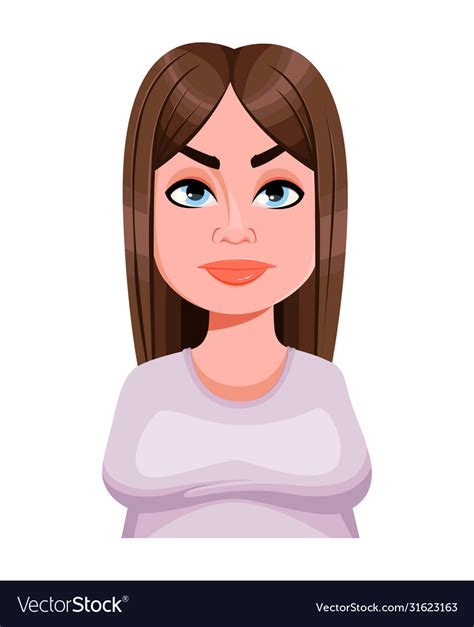 Face Expression Beautiful Plus Size Woman Vector Image