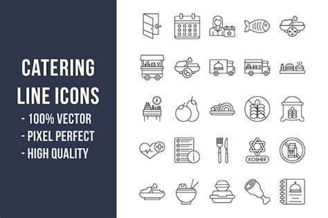 Premium Vector | Catering line icons