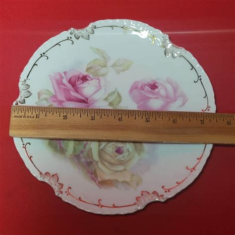 Antique Z S Co Bavaria Roses Marseille Handpainted Salad Etsy