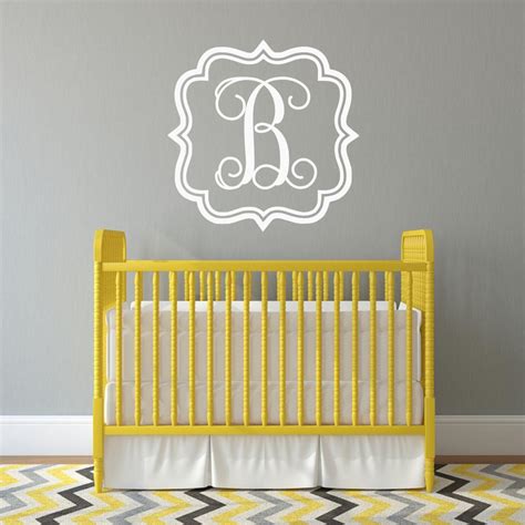 Monogram Wall Decal Vinyl Monogram Wall Decal Single Letter Etsy