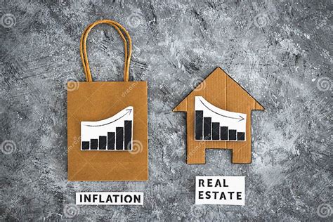 Inflation Going Up And Real Estate Value Dropping Shopping Bag Next To