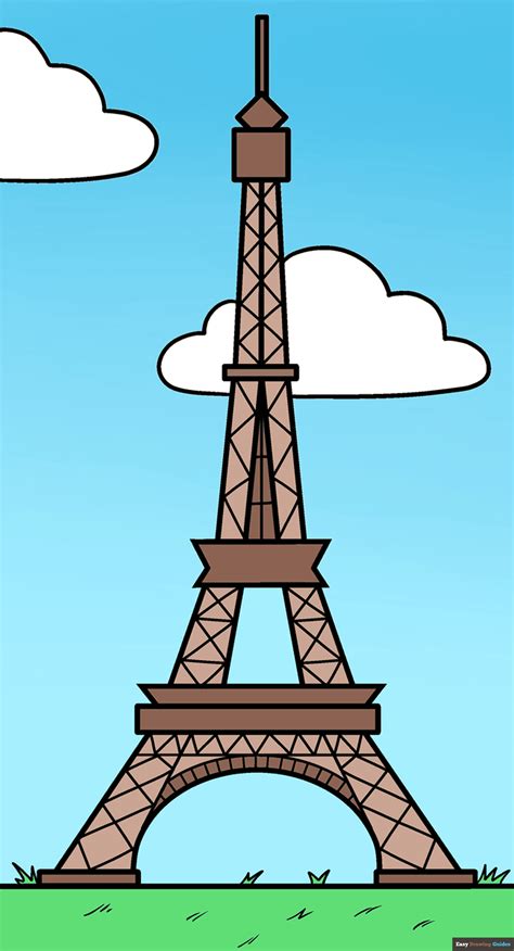 How To Draw The Eiffel Tower Really Easy Drawing Tutorial In