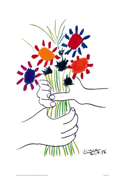 Pablo Picasso Mains Aux Fleurs 1958 50x70cm Art Print Koolpixnz