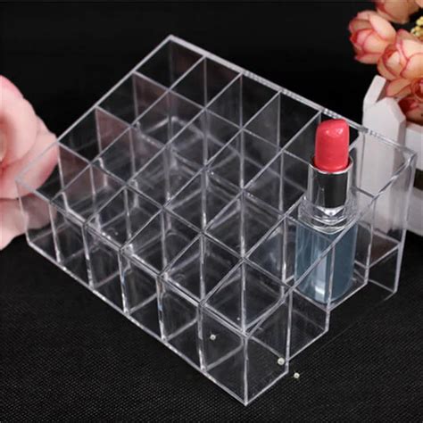 2017 New 24 Grid Transparent Lipstick Storage Box Acrylic Makeup