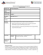 Assignment Brief Project Management Jayson Pdf Bsc Hons Health